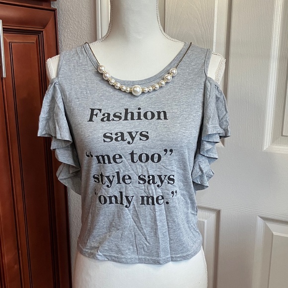 Y2K Chic Gray Japanese Ruffle Sleeve Tank Top - Picture 1 of 12